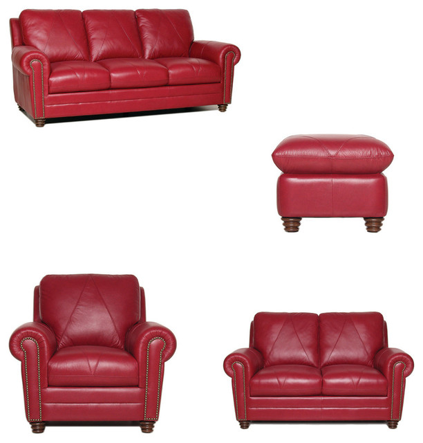 4 Piece Leather Living Room Set | Baci Living Room within Caring for Your Ian Saddle Brown Leather Living Room Set A Comprehensive Guide