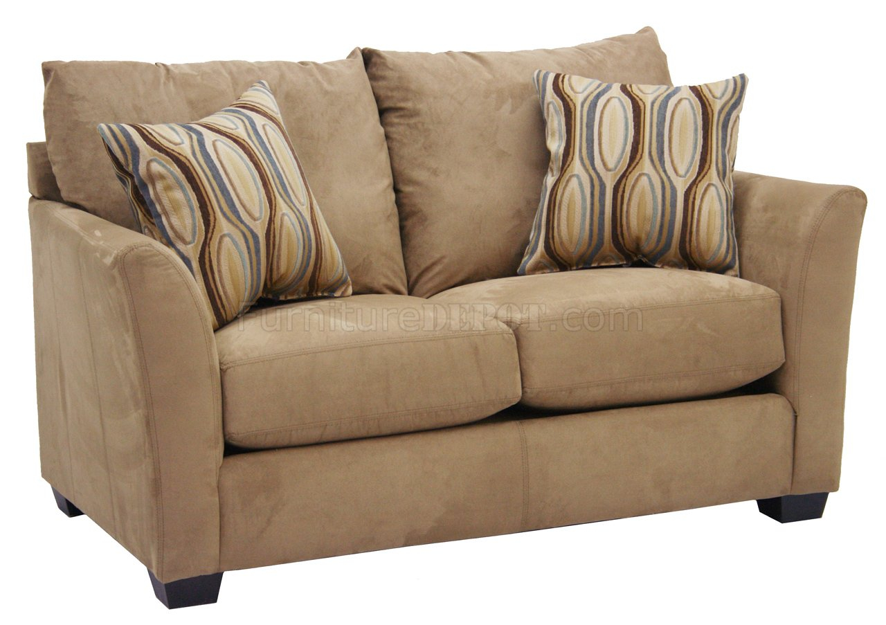 Beige Suede Fabric Modern Sofa & Loveseat Set W/Options regarding Santo Foam Beige Performance Fabric Microfiber 102" Fabric Queen Sleeper/Loveseat/Oversized Chair Set