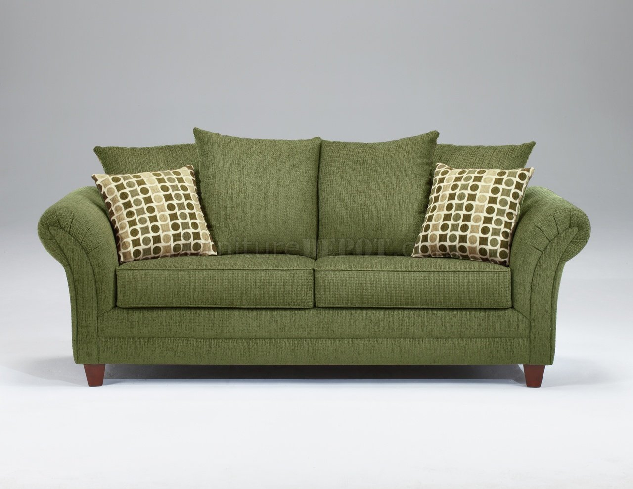 Light Forest Green Fabric Modern Living Room Sofa & Loveseat Set pertaining to Marques Heritage Green Fabric 4 Piece Sofa Loveseat Arm Chair & Ottoman Set