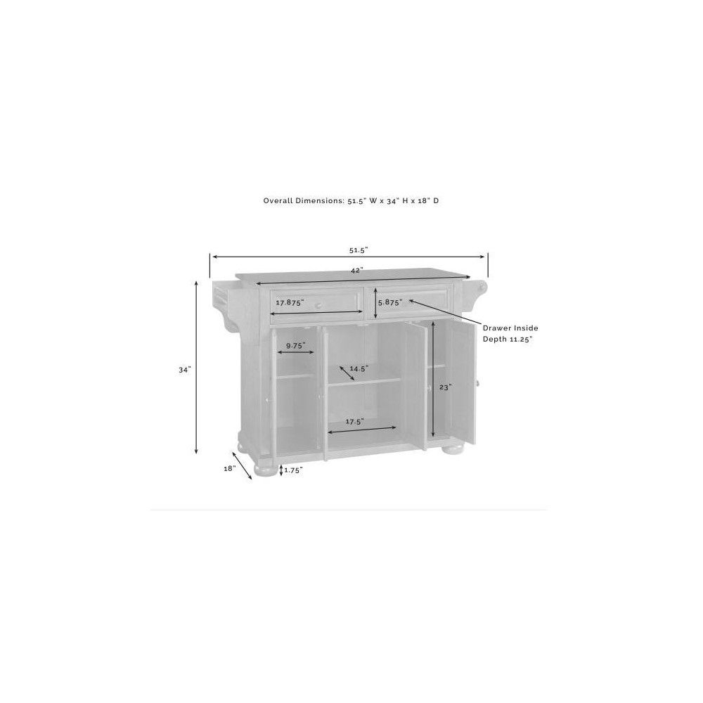 Alexandria Granite Top Full Size Kitchen Island/Cart Black/White for Alexandria Granite Top Kitchen Island/Cart Gray/Black