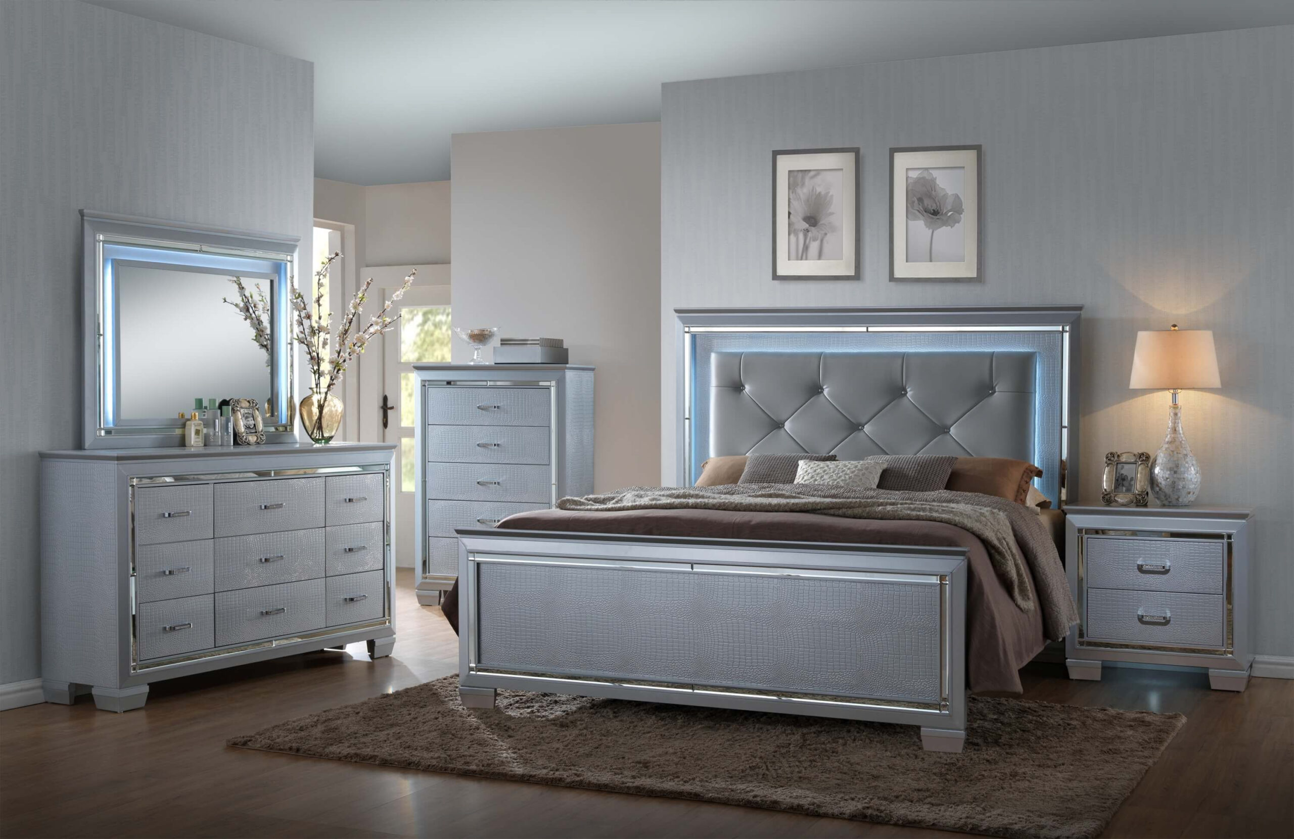 B7100 Lillian Led Bedroom Set By Crown Mark | Bedroom Furniture Sets ... regarding Creating Your Sanctuary Exploring the Dean Sand Upholstered Bedroom Set