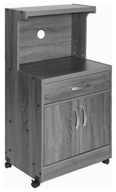 Better Home Products Shelby Kitchen Wooden Microwave Cart In Gray ... with regard to Shelby Cart Assembly: A Step by Step Guide for Homeowners