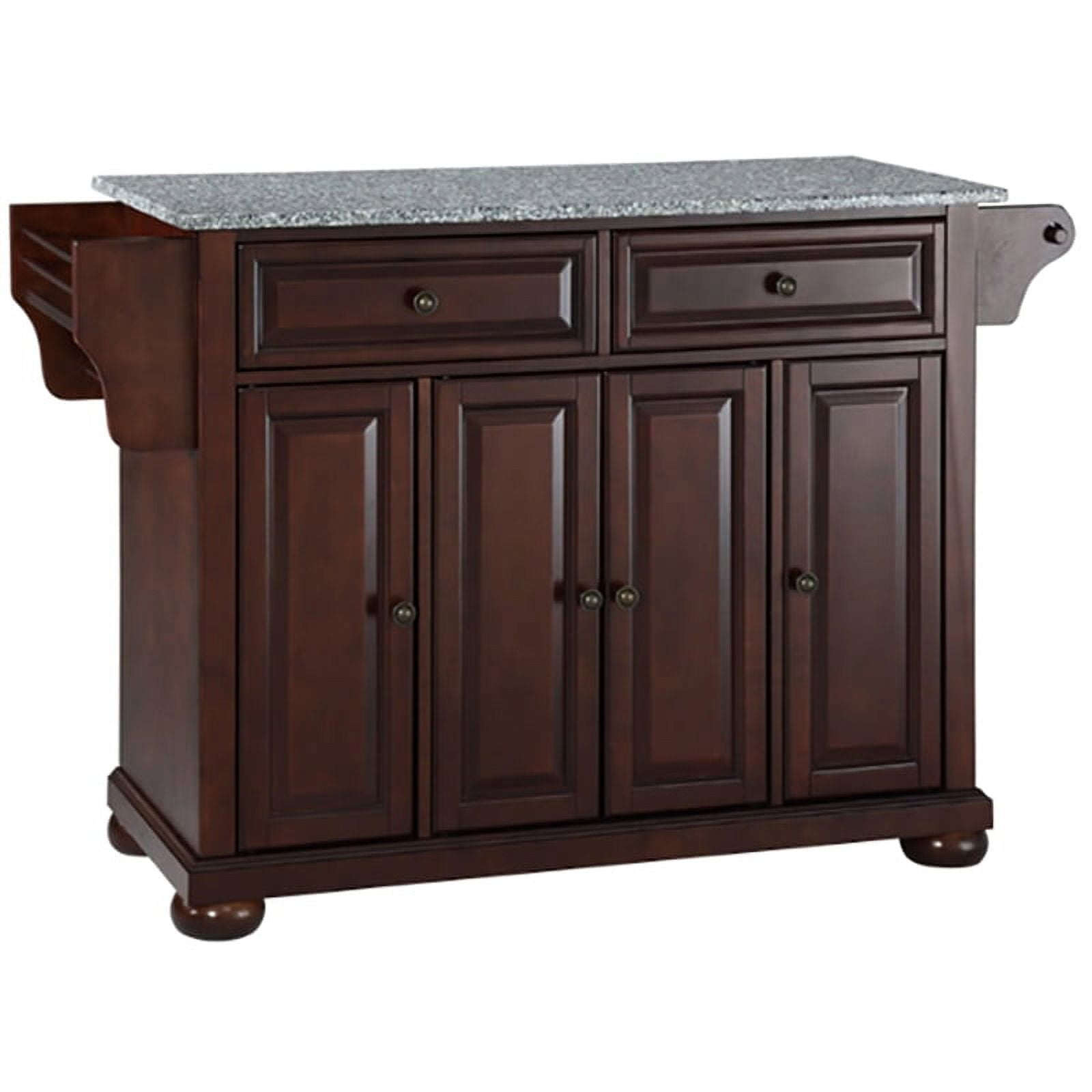 Bowery Hill Traditional Wood Kitchen Island With Granite Top In ... throughout Maintaining Your Bowery Hill Kitchen Cart for Long-Term Beauty