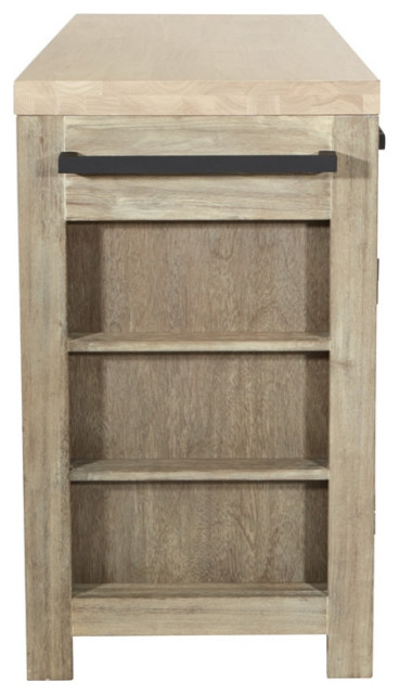Cocina Kitchen Island In Natural With Spice Rack And Engineered Wood ... in Creating Your Dream Kitchen with a Natural Cocina Island