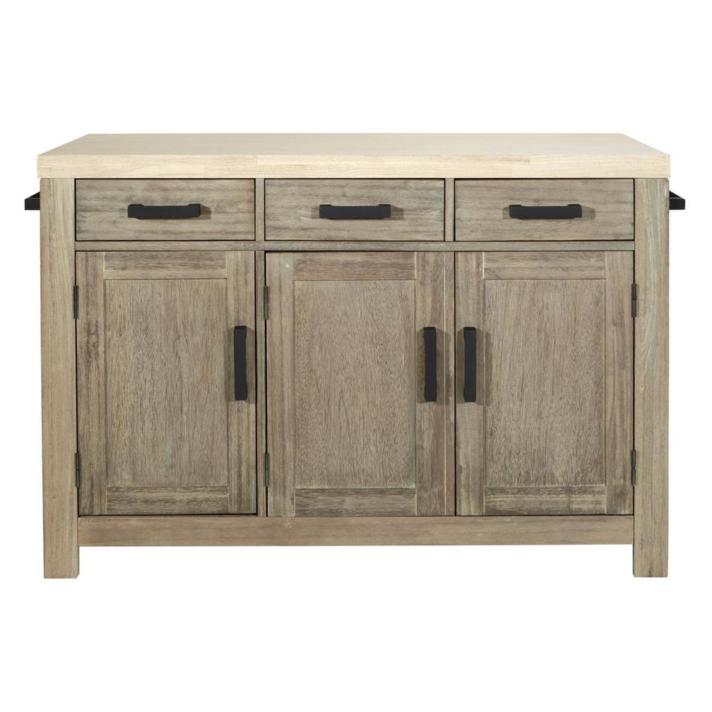 Cocina Kitchen Island With Spice Rack And Wood Top, Bp-4211-0607 Brown ... with regard to Creating Your Dream Kitchen with a Natural Cocina Island