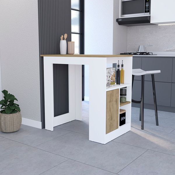 Dropship Kitchen Island Wynne With Storage And Cabinet, White ... with Cecil Kitchen Island, White/Macadamia