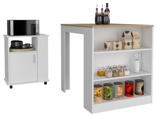 Farley 2 Piece Kitchen Set Multi-Color Engineered Wood - Transitional ... throughout The Campbell Kitchen Set A Practical Guide to Assembly