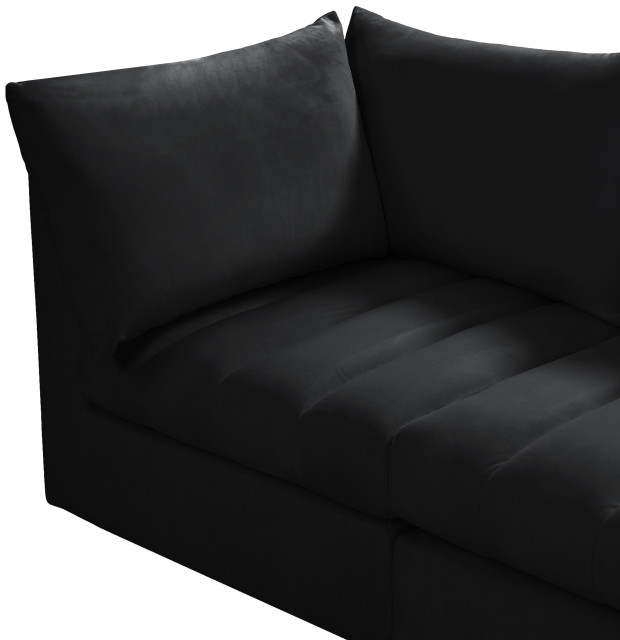 Jacob Velvet Upholstered Modular Sofa, 3-Piece: 1 Armless Chair, 2 ... within How to Choose the Perfect Jacob Velvet Modular Sofa