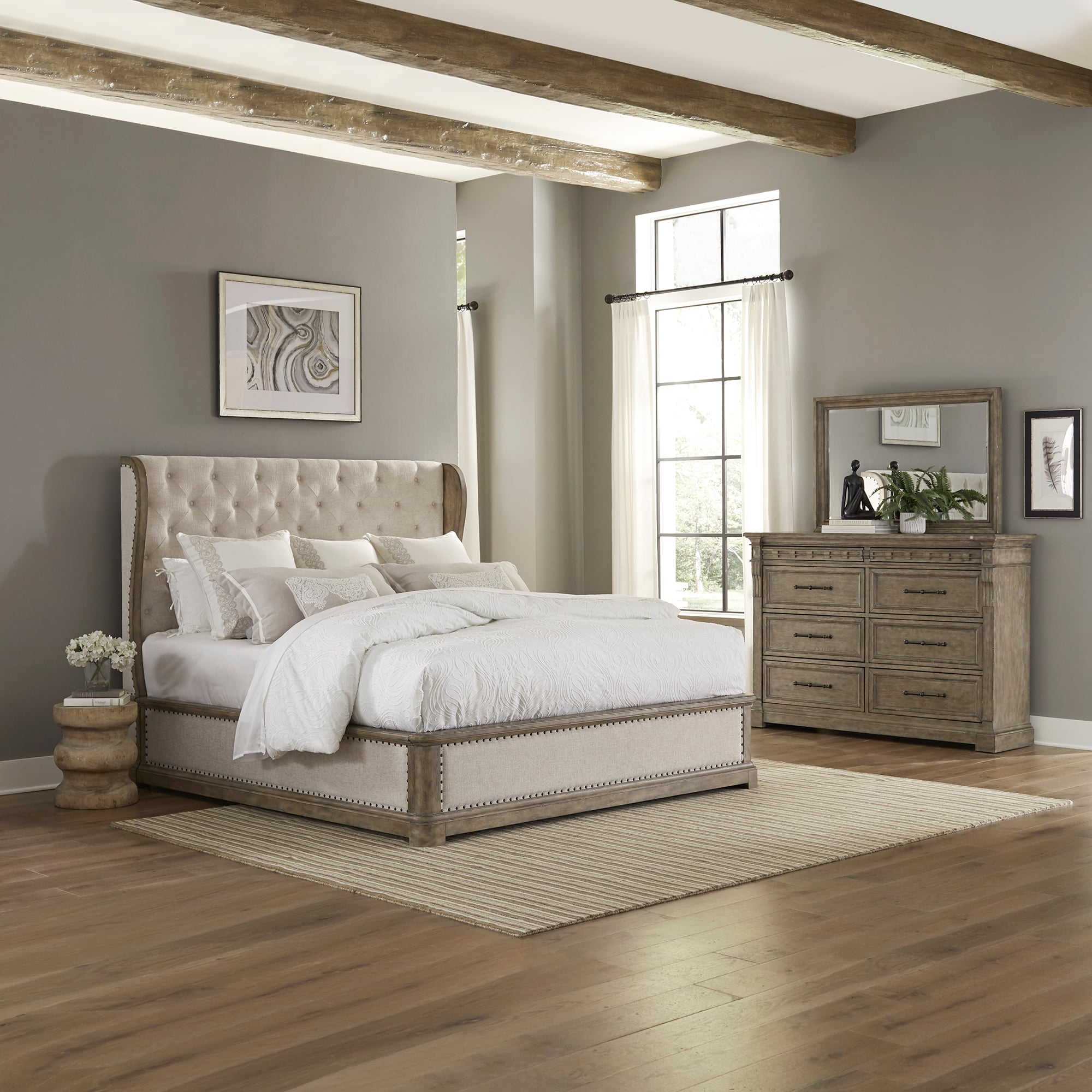 Liberty Furniture Town & Country 711-Br-Qshdm Transitional Queen Three ... pertaining to Pine