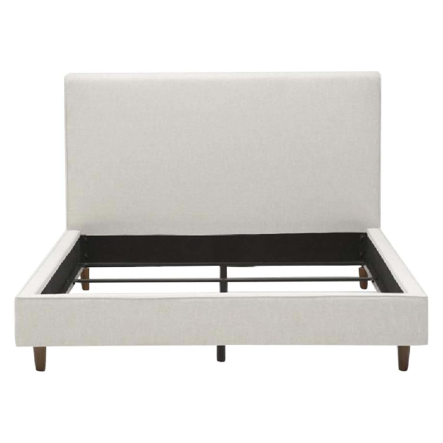 Living Spaces Dean Sand Upholstered Panel Bed - Aptdeco in Dean Sand Full Upholstered 4 Piece Bedroom Set With Madison White Ii Dresser Chest & 2 Drawer Nightstand