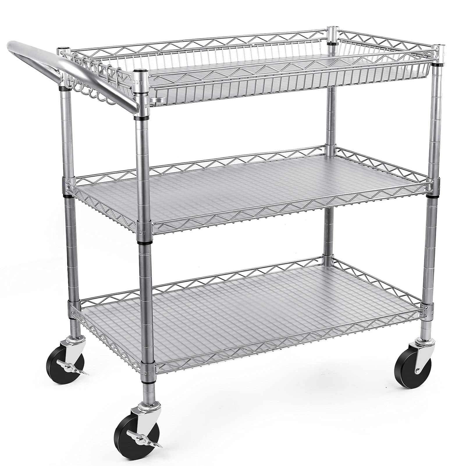 Steel Utility Cart with regard to Claudio Oyster Gray Metal Storage Cart