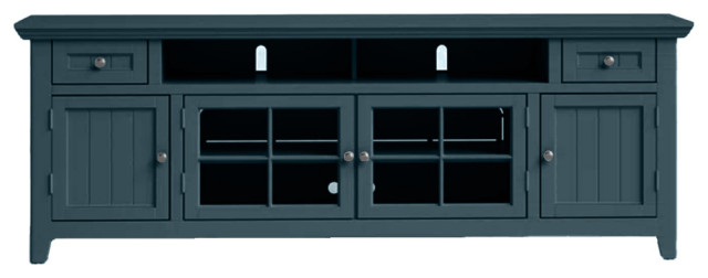 90" Modern Coastal Entertainment Center - Transitional - Entertainment ... for 90" Modern Coastal Entertainment Center With Hutch, Interesting Aqua