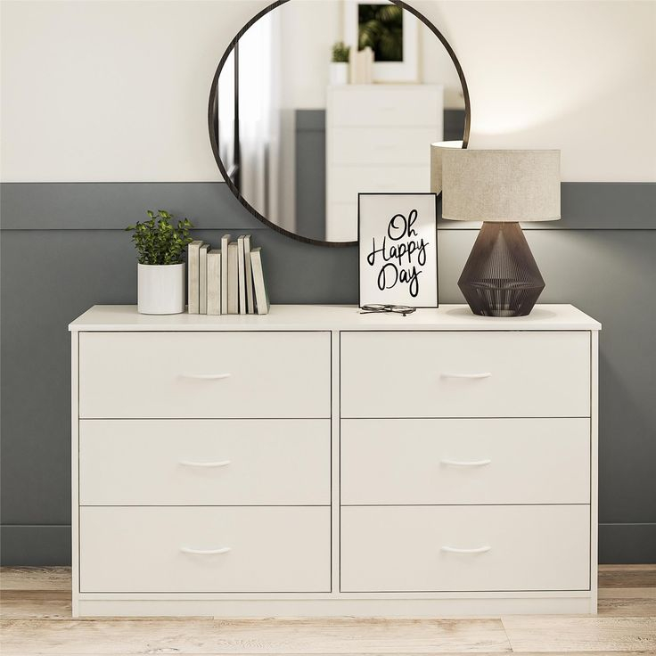 Classic 6 Drawer Dresser | White Dresser Bedroom, 6 Drawer Dresser ... with 42" White 6-Drawer Dresser