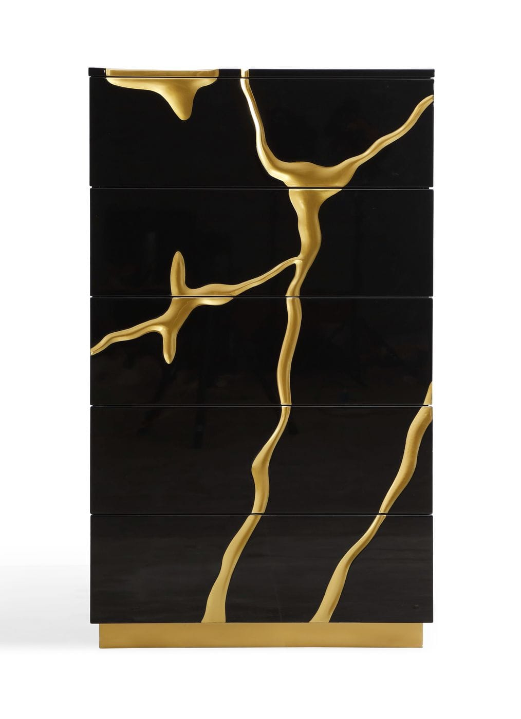 Modrest Aspen - Modern Black And Gold Chest | Atlas Furniture Imports regarding