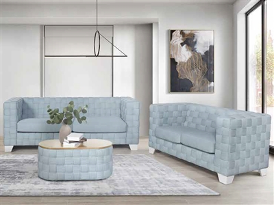 Saree 2 Piece Sofa Set In Light Teal Chenille &Amp; White Finish By Acme ... pertaining to Curating Your Living Space with the ACME Saree Sofa