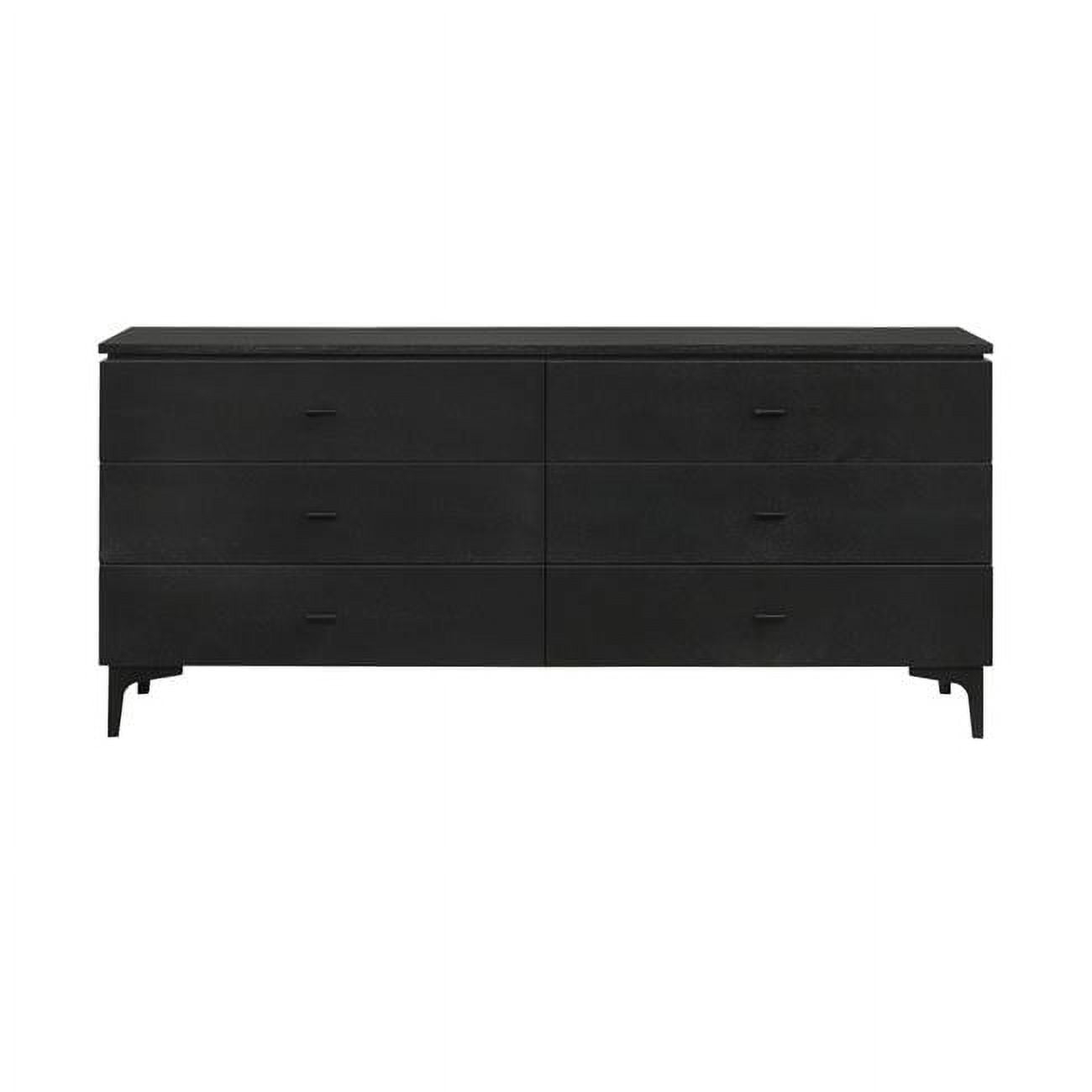 63 In. Black Six Drawer Double Dresser - Walmart.com in Exploring the Versatility of the 59" Black Charcoal Six Drawer Double Dresser