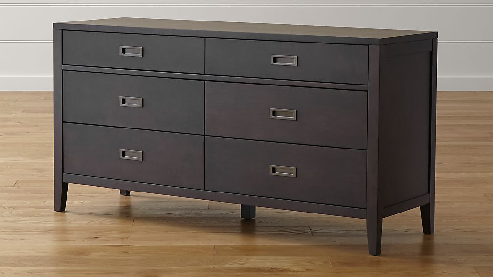 Arch Charcoal 6-Drawer Dresser | Crate And Barrel regarding Exploring the Versatility of the 59" Black Charcoal Six Drawer Double Dresser