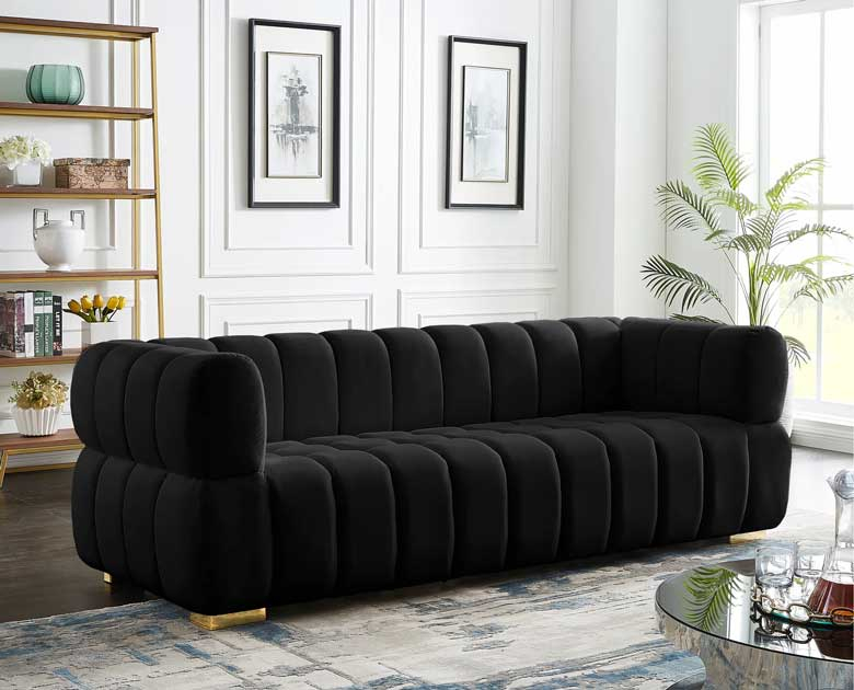 12 Black Velvet Sofas For A Stylish Living Space | 10 Stunning Homes regarding Why a Velvet Sofa Might Be the Unexpected Hero of Your Living Room