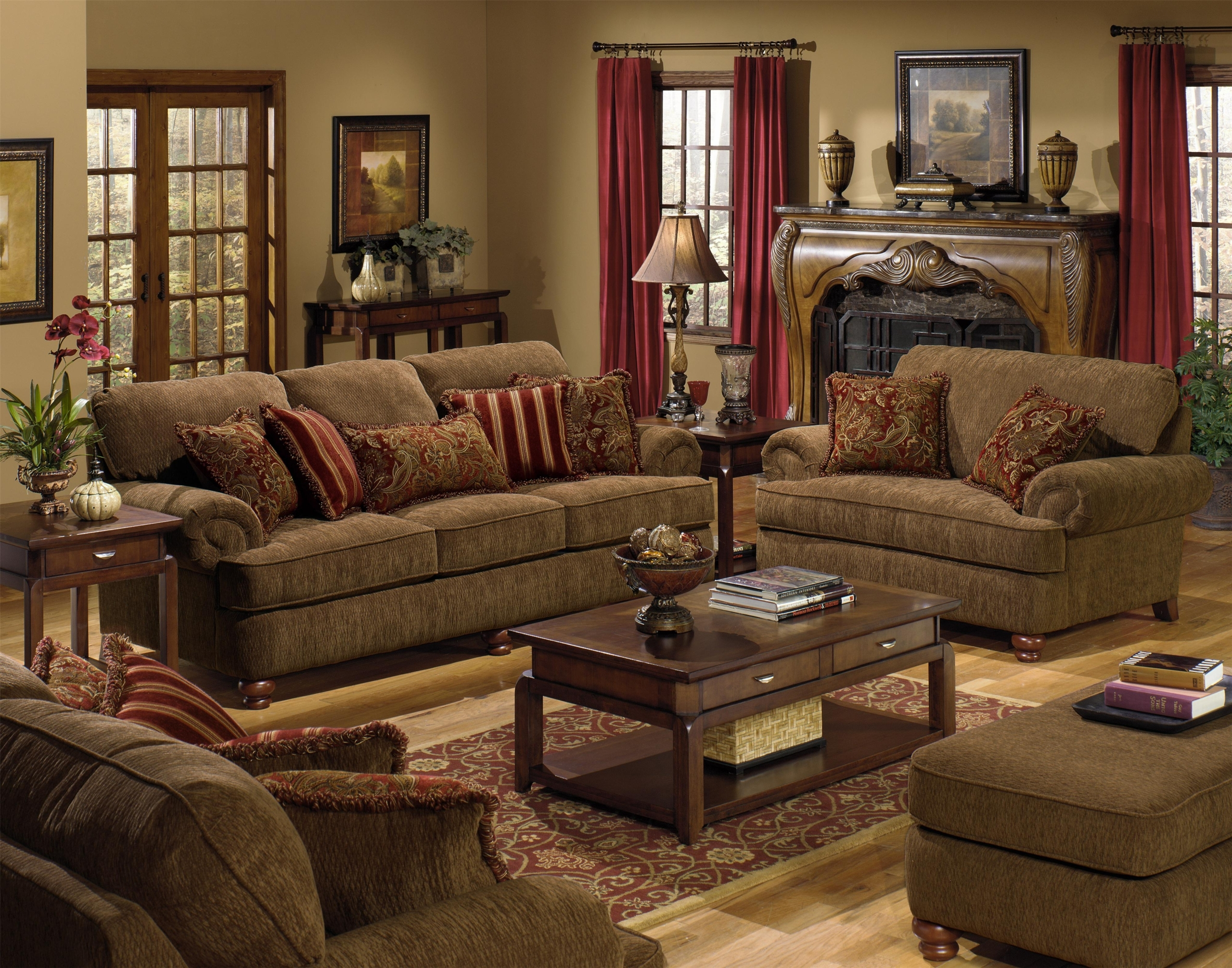 Chenille Sofas - Designer Picks & 215 Real Photos in How the Furniture of America Porcardo TV Stand Enhances Your Home Entertainment Setup