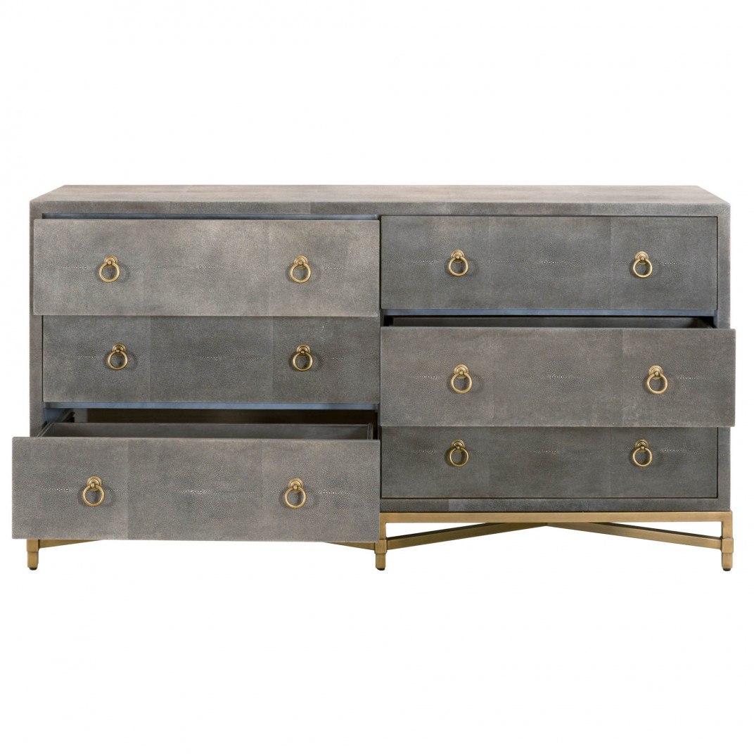 Essentials For Living Strand Shagreen 6-Drawer Double Dresser Gray ... in