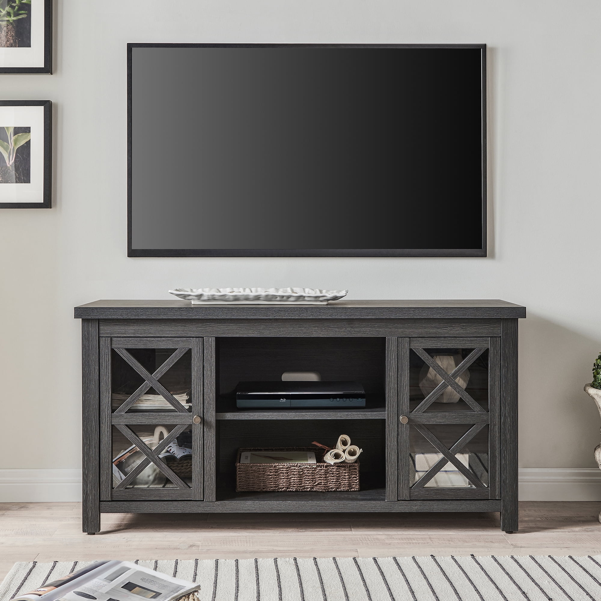 Evelyn&Zoe Colton Rectangular Tv Stand For Tv's Up To 55", Charcoal ... inside Choosing the Right TV Stand The Colton Rectangular in Black Explained