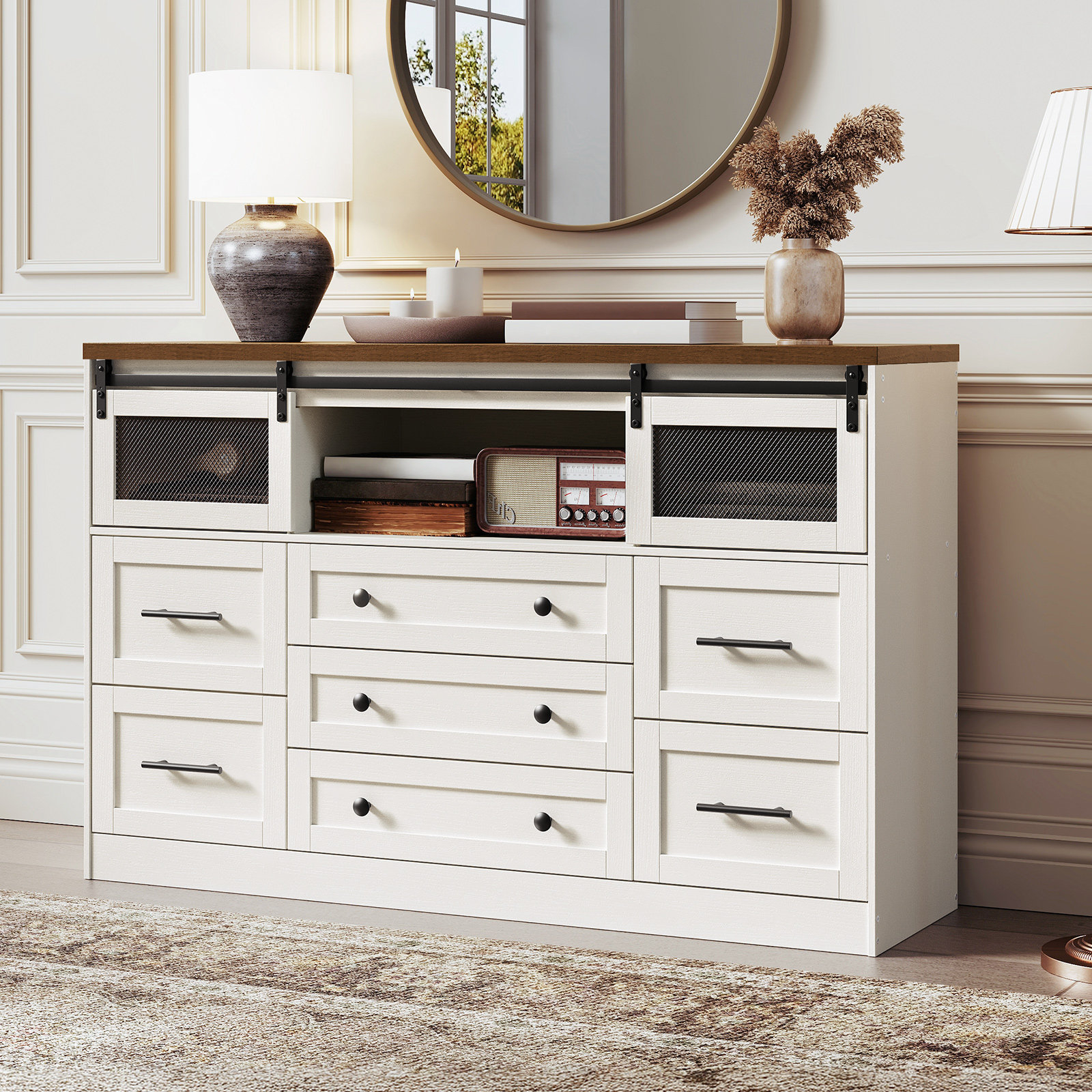 Gracie Oaks Hardin 7 Drawers Dresser For Bedroom Farmhouse Dresser With ... regarding Maximizing Storage and Style with the Montauk 7-Drawer Dresser