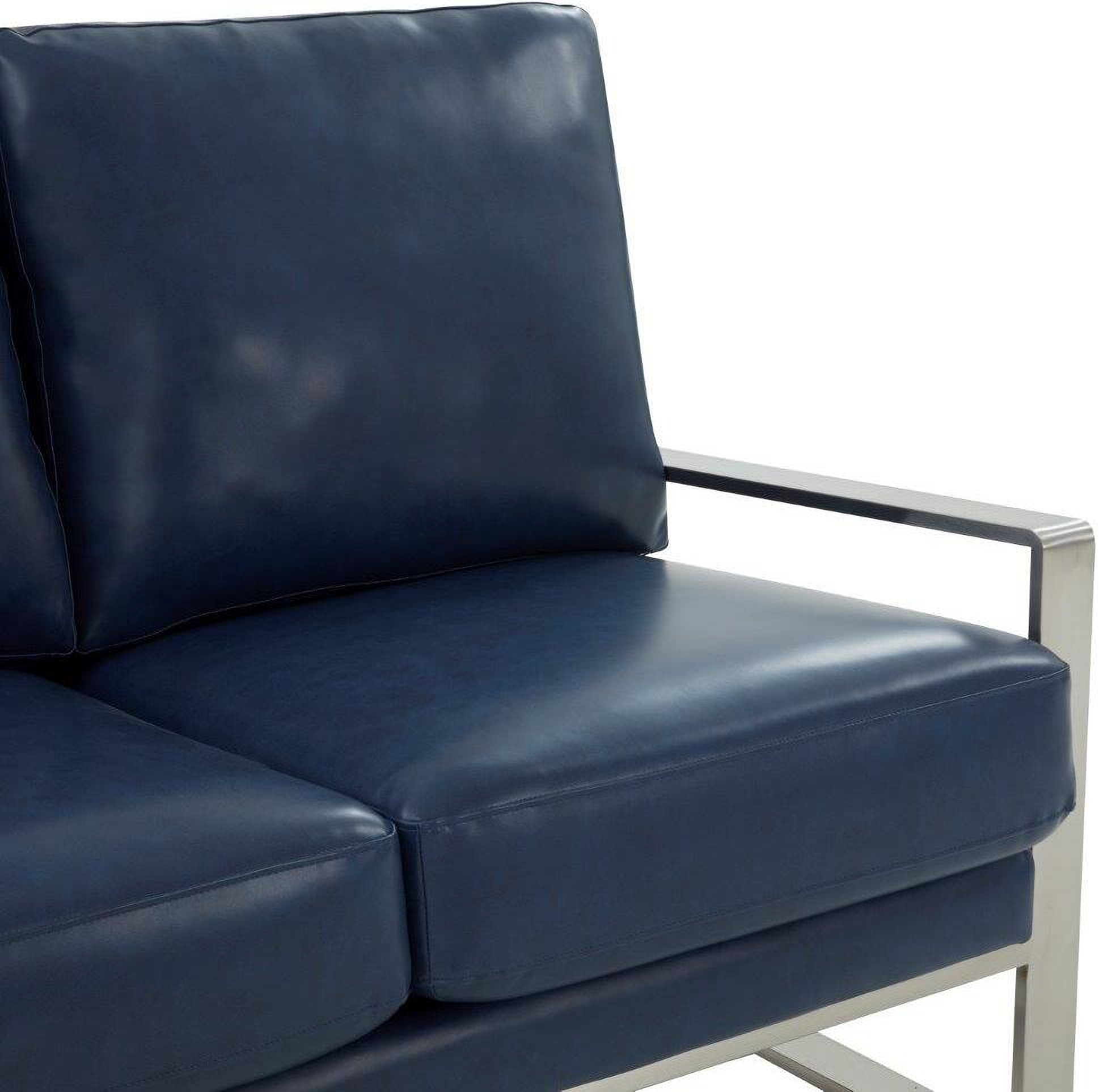 Leisuremod Jefferson Contemporary Modern Faux Leather Loveseat With ... regarding