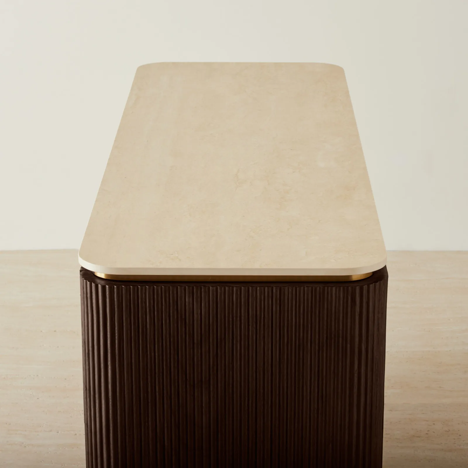 San Pierre Ebony Brown Ash Veneer Dresser - Travertine Finish Sintered ... with The Art of Incorporating Modern Travertine and Gold Dressers into Your Decor