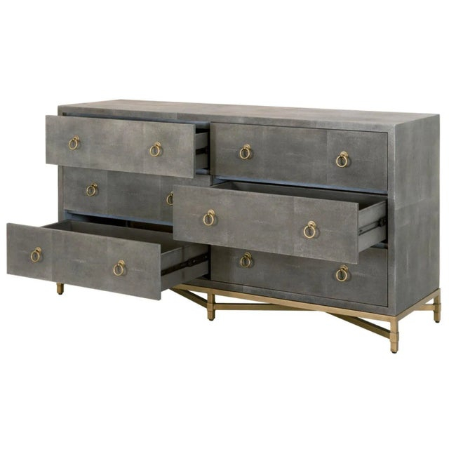 Strand Faux Shagreen 6-Drawer Double Dresser | Chairish pertaining to