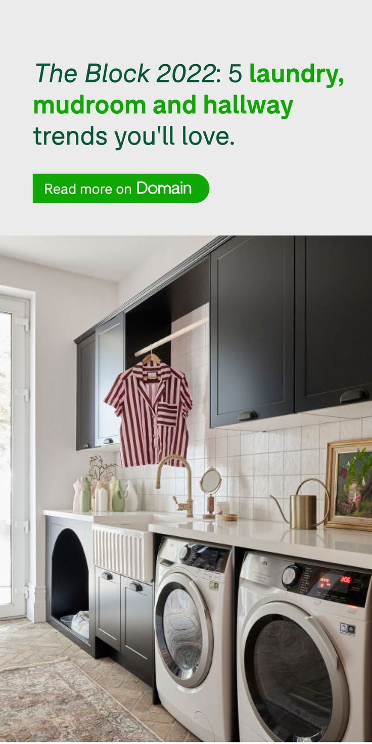 The Block 2022: 5 Laundry, Mudroom And Hallway Trends You'll Love ... pertaining to An Expert Look at the Trends Defining the Top Laundry Rooms of 2022
