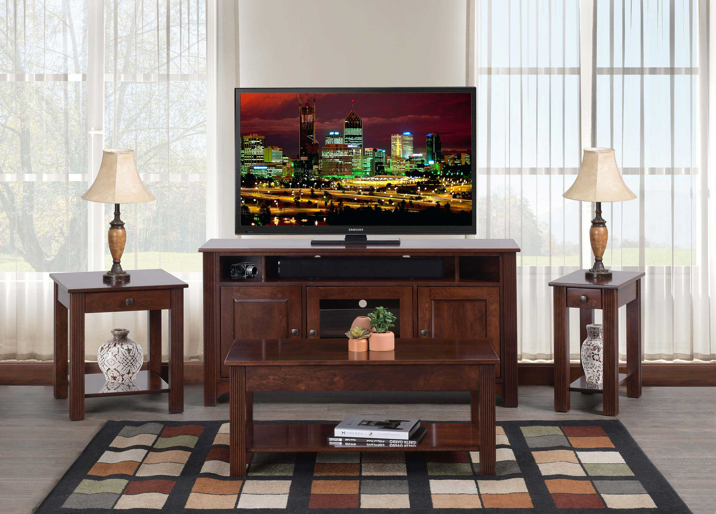 Tips for Integrating a Dark Walnut Transitional TV Stand into Your Decor
