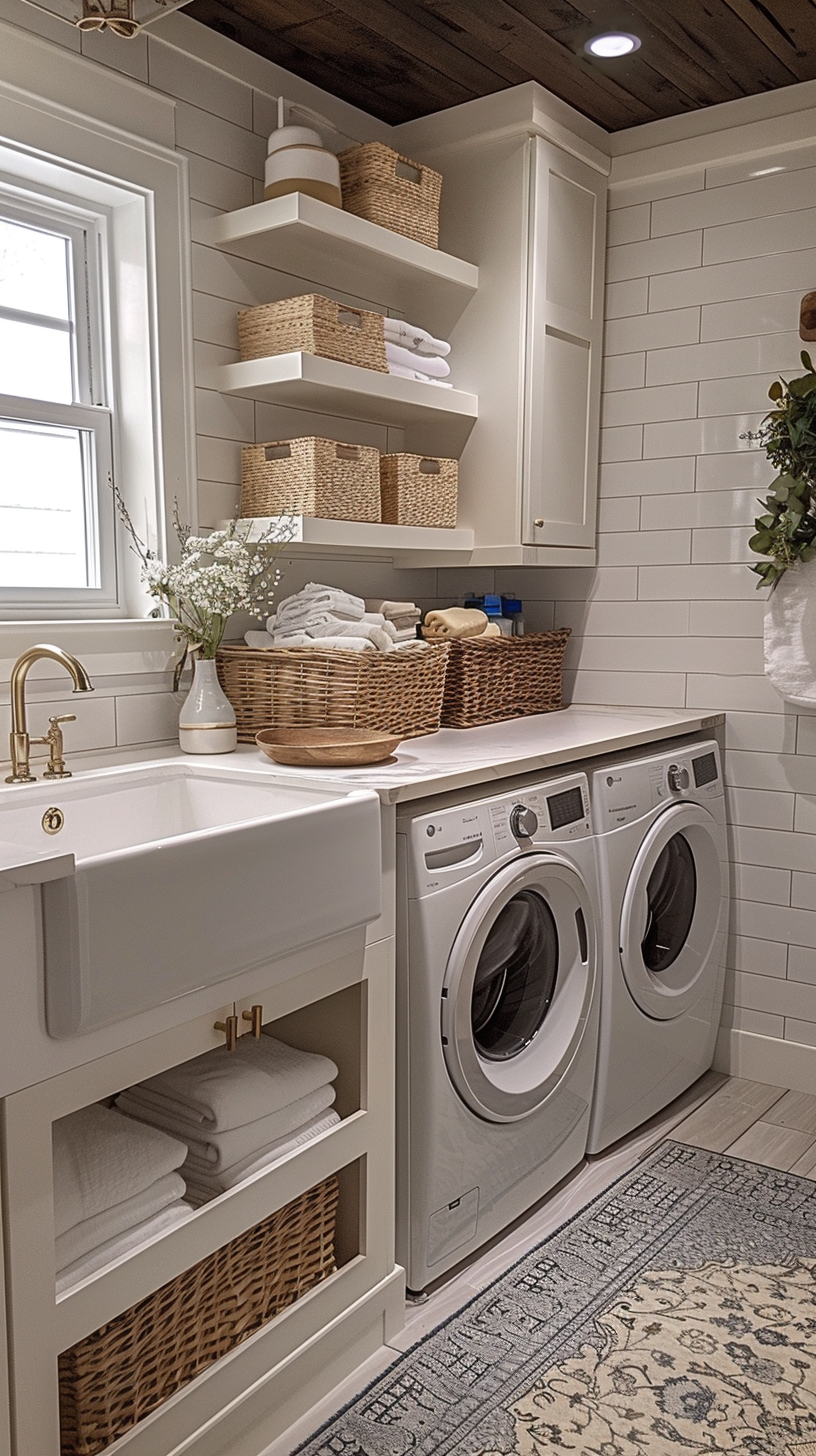 24 Super Chic Laundry Room Ideas You'll Love | Laundry Room Renovation ... pertaining to Room Of The Day: Lovely Laundry Room Invites You To Stay Awhile