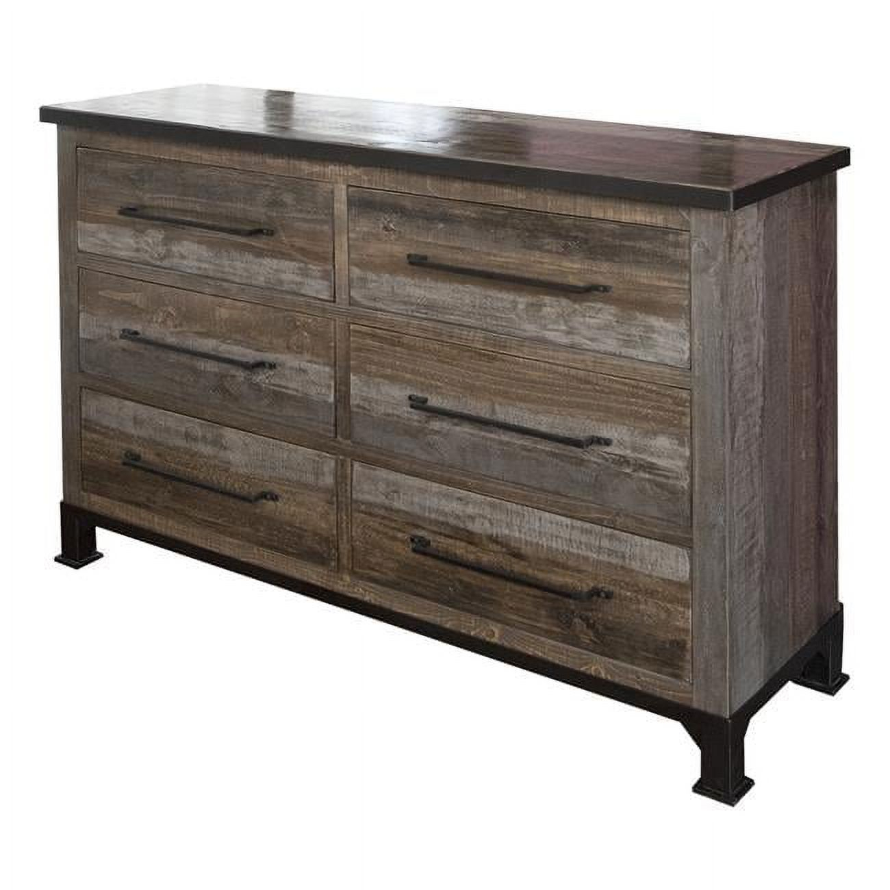 61 In. Brown Solid Wood Six Drawer Double Dresser - Walmart.com for Choosing the Perfect 61" Brown Solid Wood Six Drawer Double Dresser for Your Space