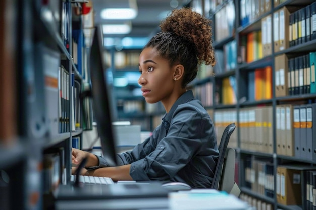 A Professional Data Archivist Working In A Modern Office Surrounded By ... with regard to Understanding the Role of Archivist Bureau in Modern Information Management