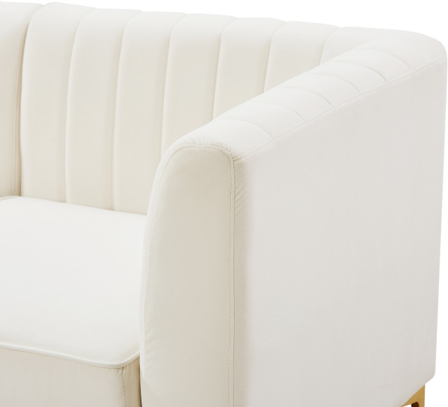 Alina Velvet Modular Sofa, 3-Piece: 1 Armless Chair, 2 Corner Chair - Midcentury - Sofas - By ... inside Alina Velvet Upholstered 3-Piece Modular Sofa, Black
