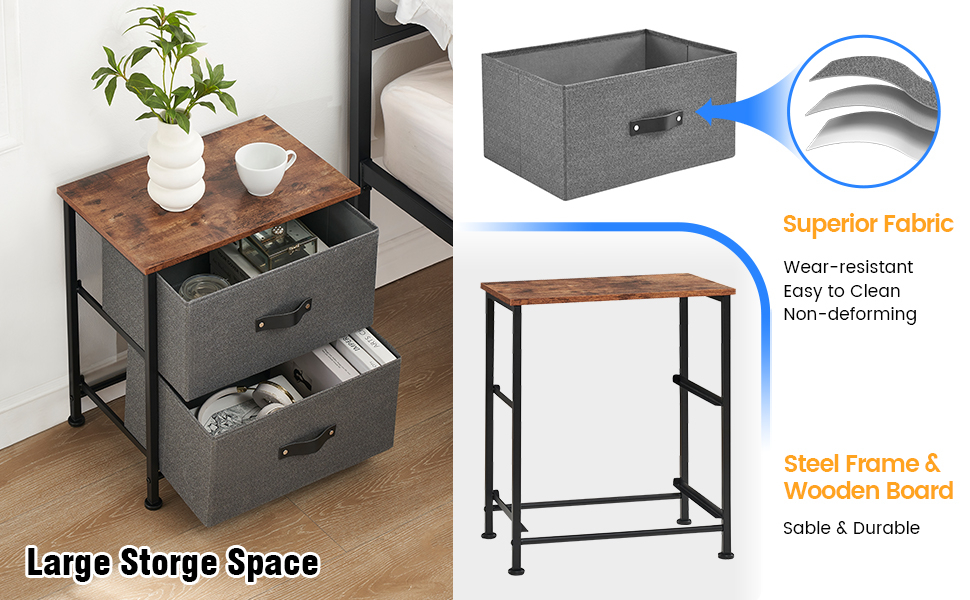 Amazon.com: Amyove 2 Drawer Dresser Nightstand For Bedroom, Small ... with regard to