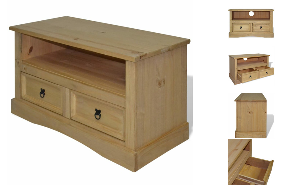 Amazon.com: Vidaxl Tv Stand- Farmhouse Style Brown Mexican Pine Corona ... with A Closer Look at the vidaXL Corona Range TV Stand Durability and Design