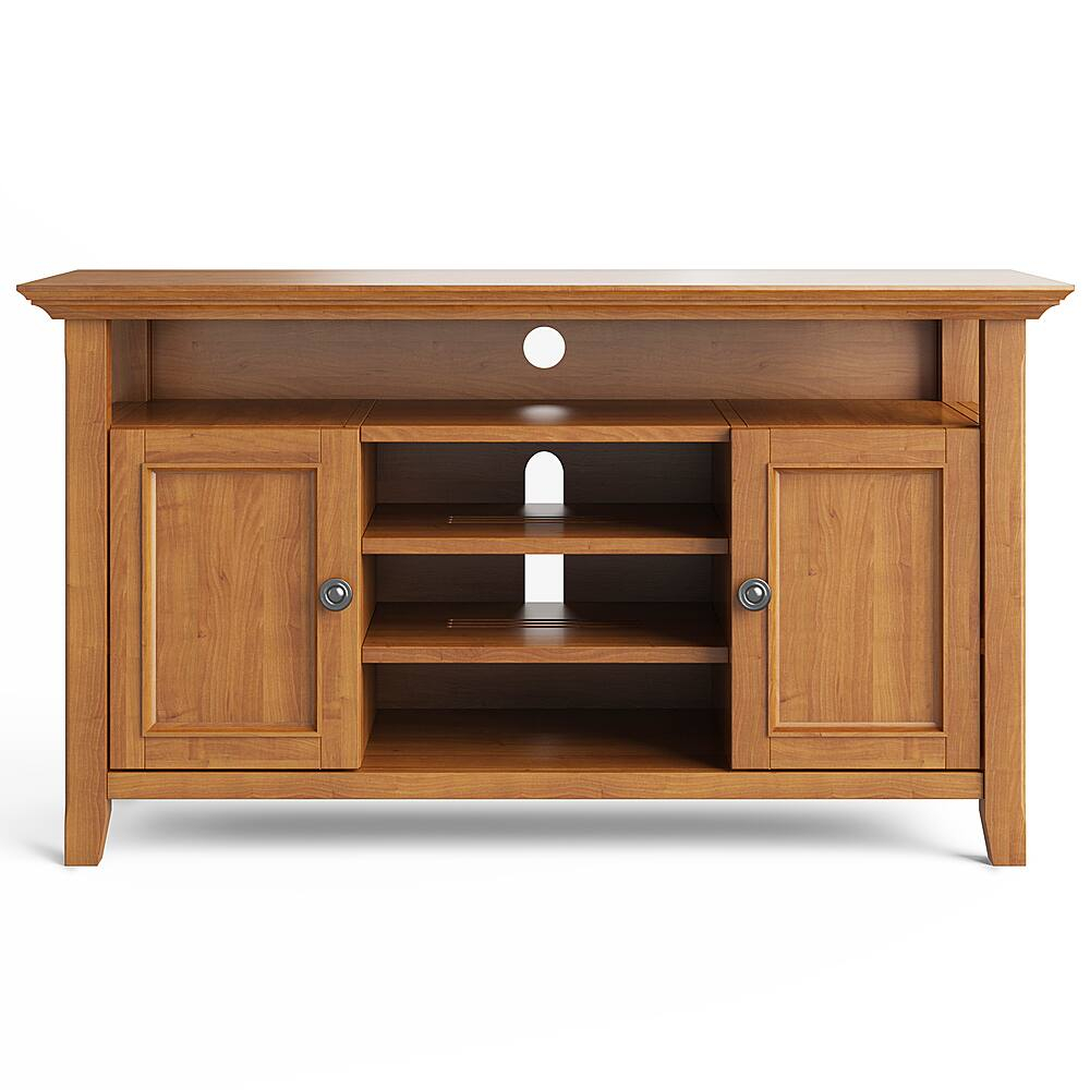 Best Buy: Simpli Home Amherst Solid Wood 54 Inch Wide Transitional Tv ... intended for Amherst 54 Inch Wide Solid Wood Transitional Tv Stand In Antique White