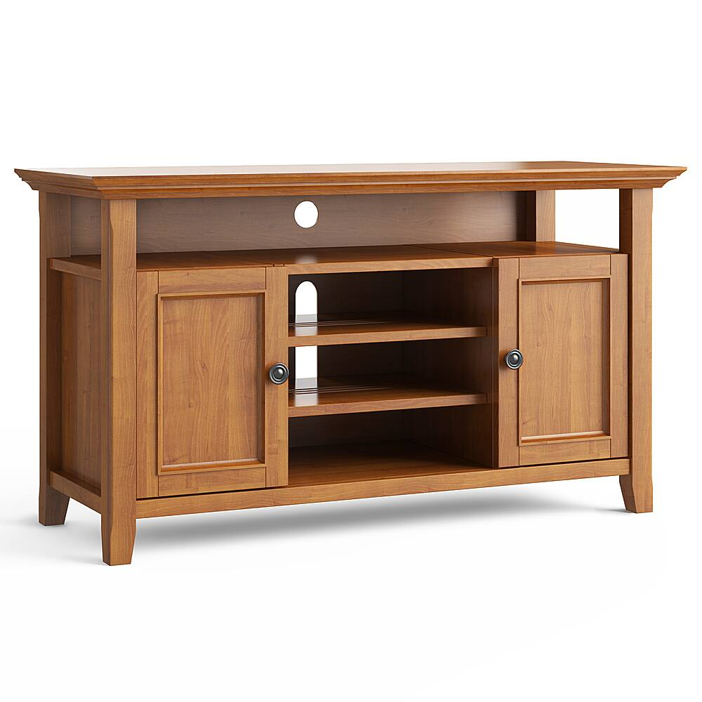 Best Buy: Simpli Home Amherst Solid Wood 54 Inch Wide Transitional Tv ... throughout Creating a Cozy Living Room with the Amherst 54-inch TV Stand
