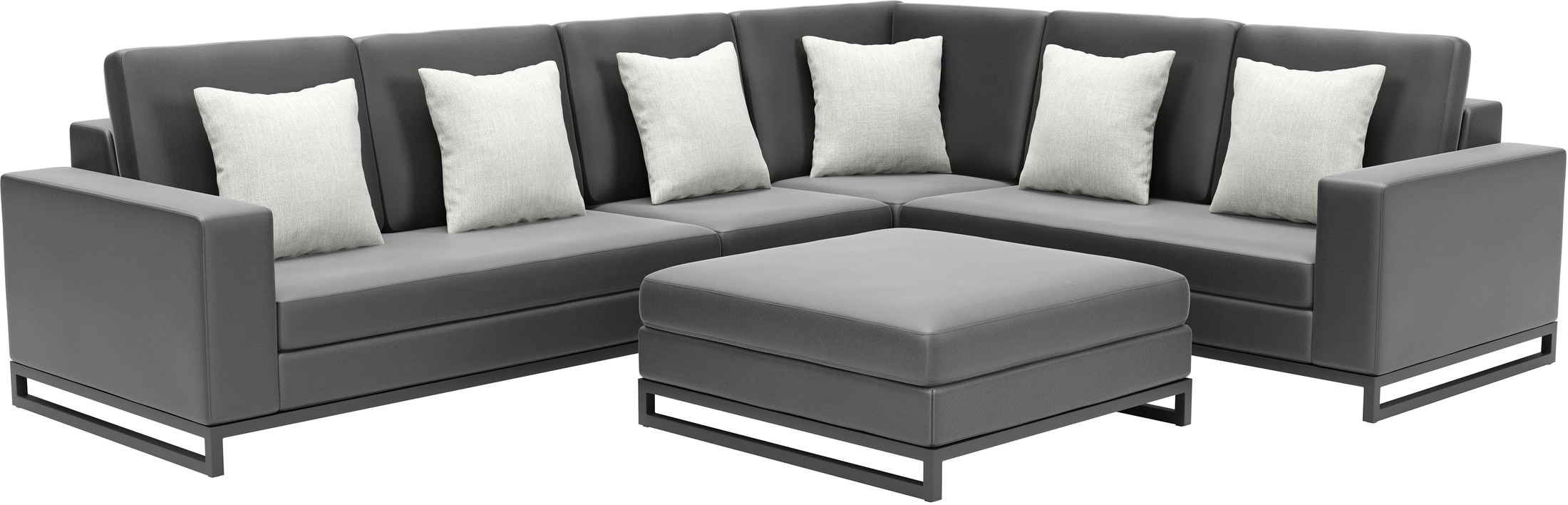 Boca Grande 5-Piece Outdoor Sectional Set With Ottoman - Dark Gray ... for Boca Grande 5-Piece Entertainment Set