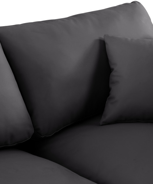 Comfy Upholstered Modular Sofa, 4-Piece: 4 Armless Chair - Transitional ... with Designing with the Indulge Sofa Practical Tips for Your Black Vegan Leather Piece