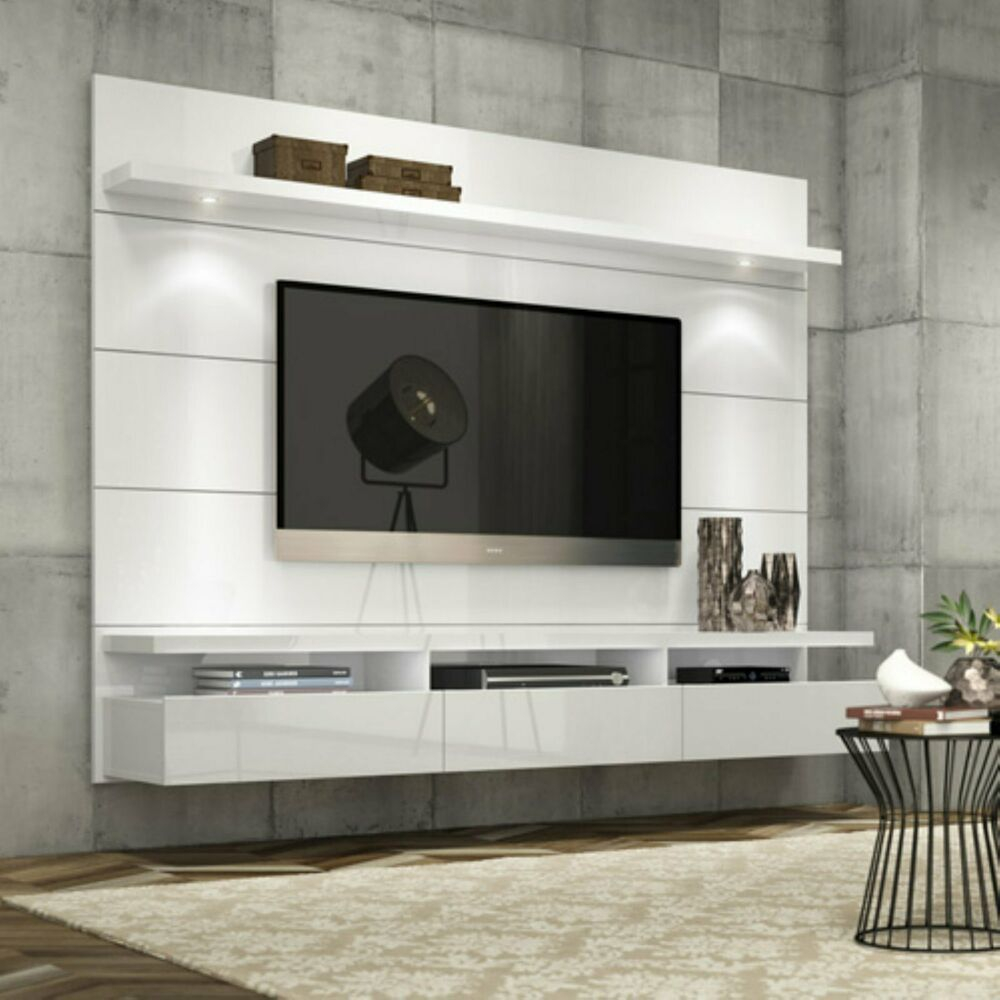 Floating Tall Entertainment Center Tv Stand Wall Unit 70 Inch Screen ... intended for
