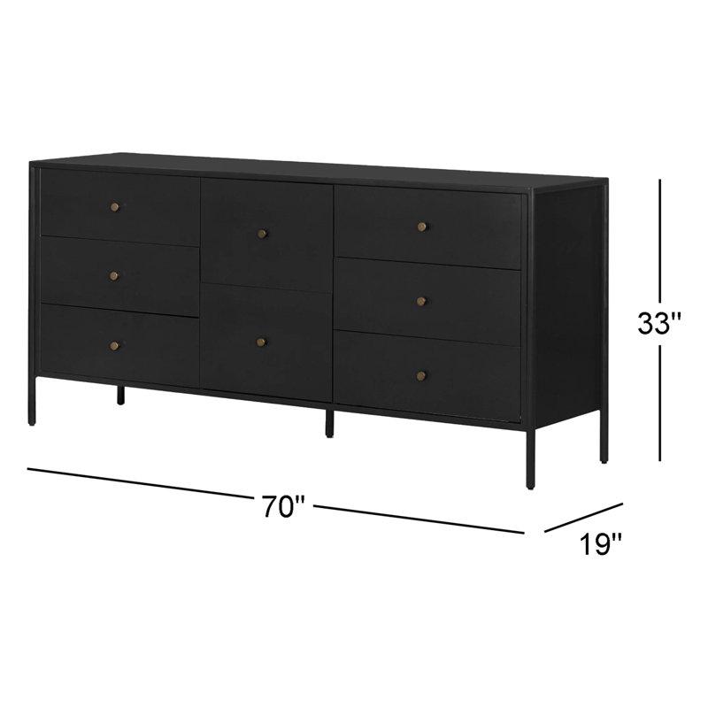 Four Hands Soto 8 Drawer Dresser-Black & Reviews | Perigold for Soto 8 Drawer Dresser, Black