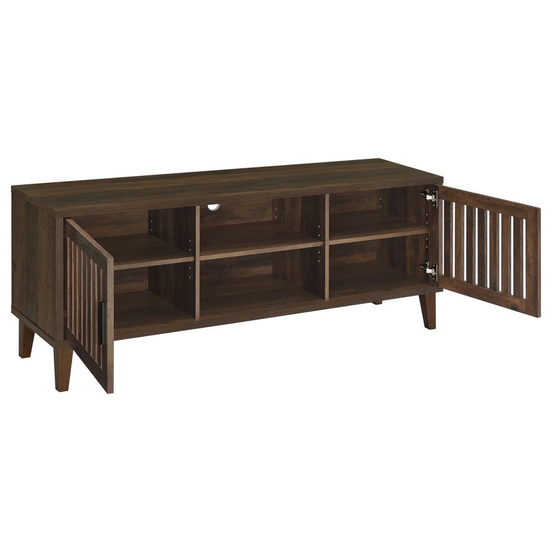 George Oliver Mahala 2-Door Engineered Wood 60" Tv Stand Dark Pine ... within Allie 2-Door Engineered Wood 71" Tv Stand Distressed Pine