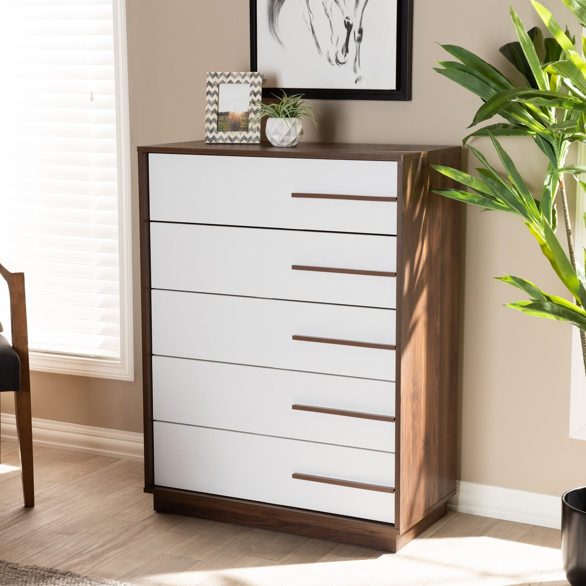 Graceland Mid-Century Modern Transitional Walnut Brown Finished Wood 6 ... inside Understanding the Craftsmanship of the Tabitha Mid-Century Modern Multicolor Wood 6-Drawer Chest