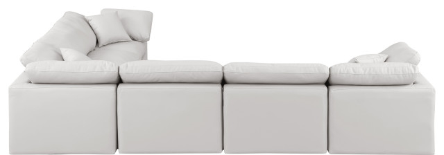 Indulge Upholstered Modular L-Shaped Sectional, 6-Piece: 3 Armless ... regarding Indulge Upholstered Modular Sofa, Black, 3-Piece: 3 Armless Chair, Fiber Stuffed Vegan Leather