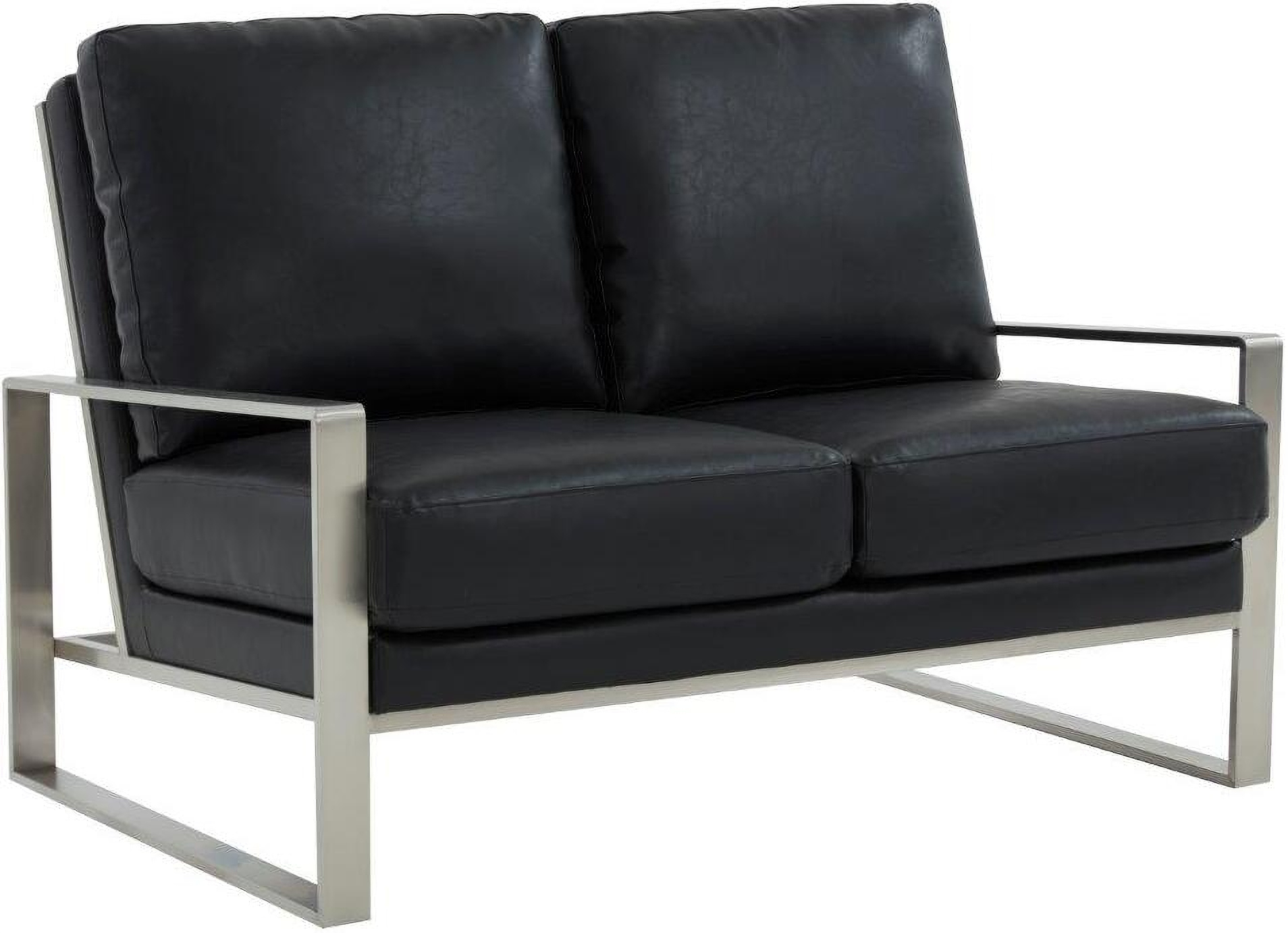 Leisuremod Jefferson Contemporary Modern Faux Leather Loveseat With ... pertaining to Modern Living Spaces: How Faux Leather Upholstery Transforms Interior Design