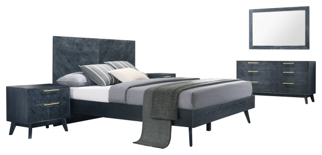Modrest Diana Modern Grey Ash Bedroom Set - Midcentury - Bedroom ... within Modrest Diana Modern Grey Ash Dresser