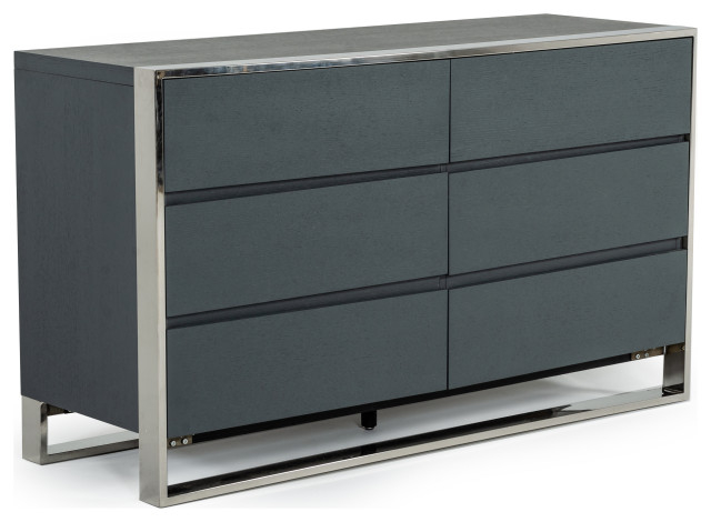 Modrest Jolene Modern Grey Dresser - Contemporary - Dressers - By Vig ... inside Color Psychology Behind Gray Furniture and Its Impact on Room Atmosphere