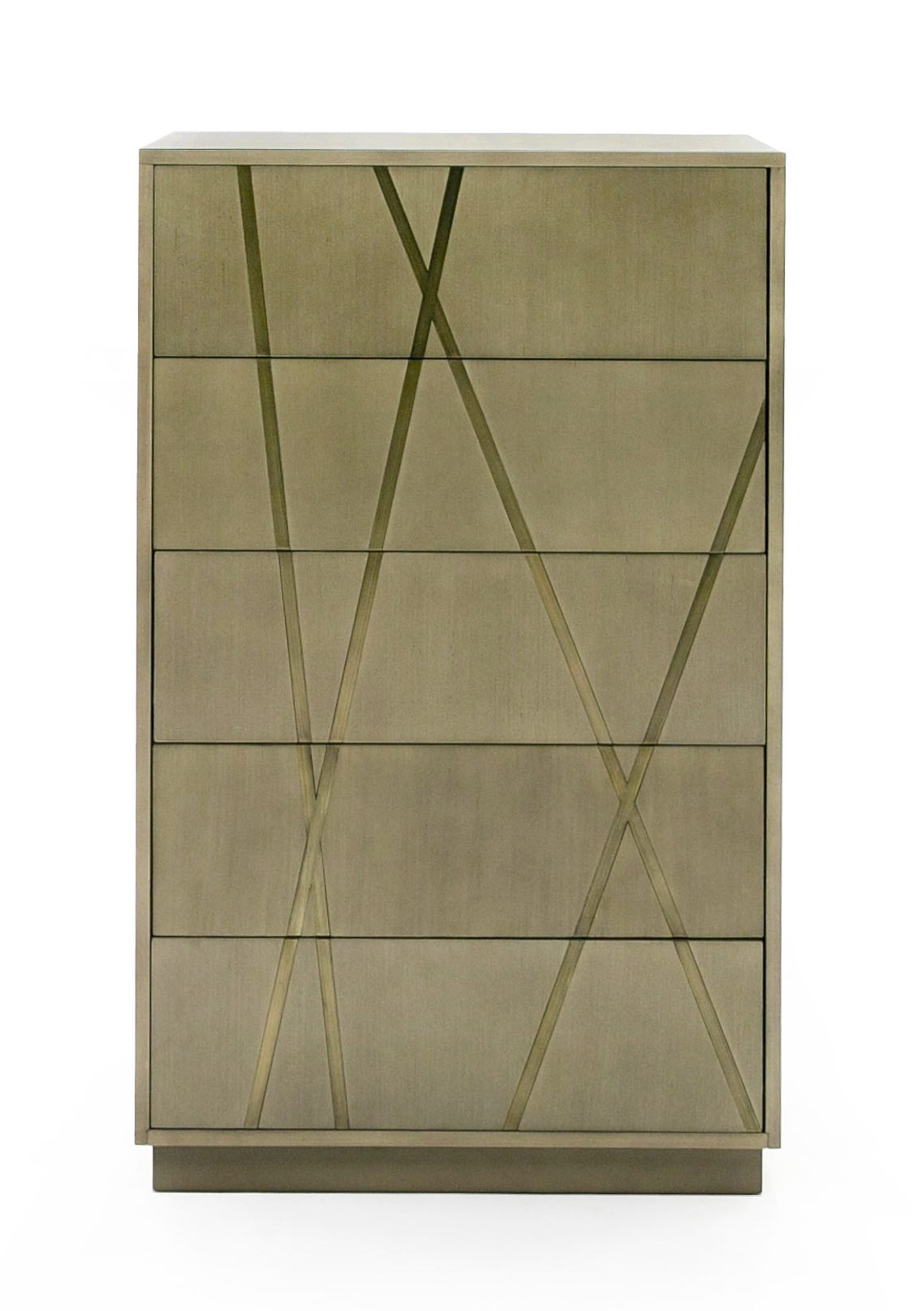 Modrest Nixa - Modern Wide Birch + Brushed Bronze Chest | Atlas ... regarding Nixa Modern Wide Birch, Brushed Bronze Dresser